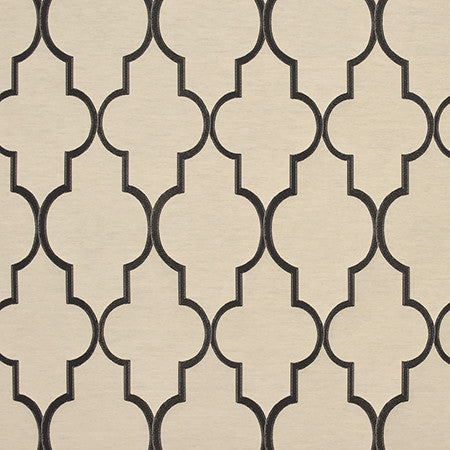 By Grace Black by Carole Designer Fabric State Of The Art 53% Polyester, 47% Cotton TURKEY 13" V, 14" H 59" - Swanky Fabrics -