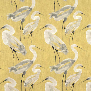 Carole Fabric Birds The Word Citron