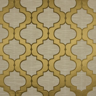 Thespian Gold by Carole Designer Fabric Etiquette 58% Polyester, 42% Cotton India N/A </p><p>Repeat: 8 3/4" V, 9 1/4" H 55" - Swanky Fabrics -
