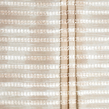 Winter Morning Sand by Carole Designer Fabric Sheer Impressions 80% Polyester, 14% Linen, 6% Viscose N/A 21 1/4" V, 21 1/4" H 118" - Swanky Fabrics -