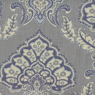 Voice Over Cobalt by Carole Designer Fabric Fountain Gate 100% Polyester Turkey 11 7/8" V, 13 7/8" H 59" - Swanky Fabrics -