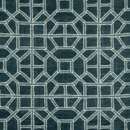 Gate House Slate by Carole Designer Fabric Making Waves 75% Cotton, 25% Linen-Soil Repellent 9,000 Wyzenbeek Double Rubs 12 1/2" V, 13 3/4" H 55" - Swanky Fabrics -