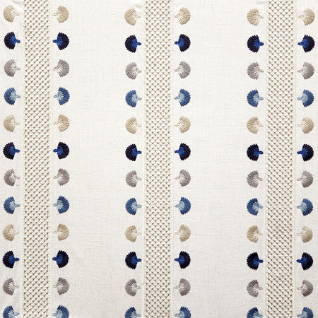 Scenic Tour Harbor by Carole Designer Fabric Go West Base: 85% Polyester, 15% Linen Embr: 89% Polyester, 11% Linen N/A 7 1/2" V, 8 1/4" H 50*" - Swanky Fabrics -