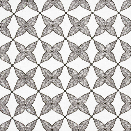 When Stars Align Grey by Carole Designer Fabric Artisan Base: 70% Cotton, 25% Poly, 5% Linen. Embr: 60% Cotton, 21% Poly, 15% Rayon, 4% Linen INDIA 4 1/2" V, 4 1/2" H 54" - Swanky Fabrics -