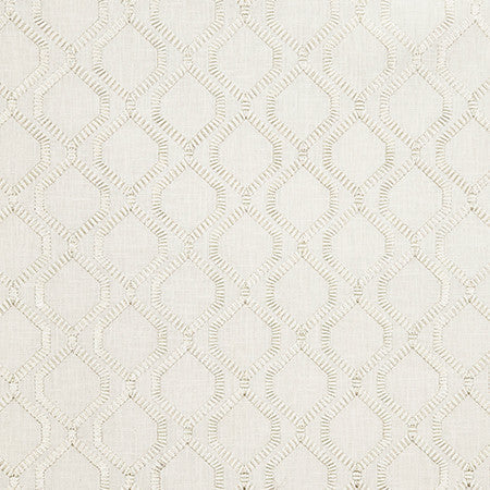 Be Connected Cloud by Carole Designer Fabric Earth & Stone Base: 70% Polyester, 30% Cotton. Embr: 100% Polyester India 3" V, 3 3/4" H 54" - Swanky Fabrics -