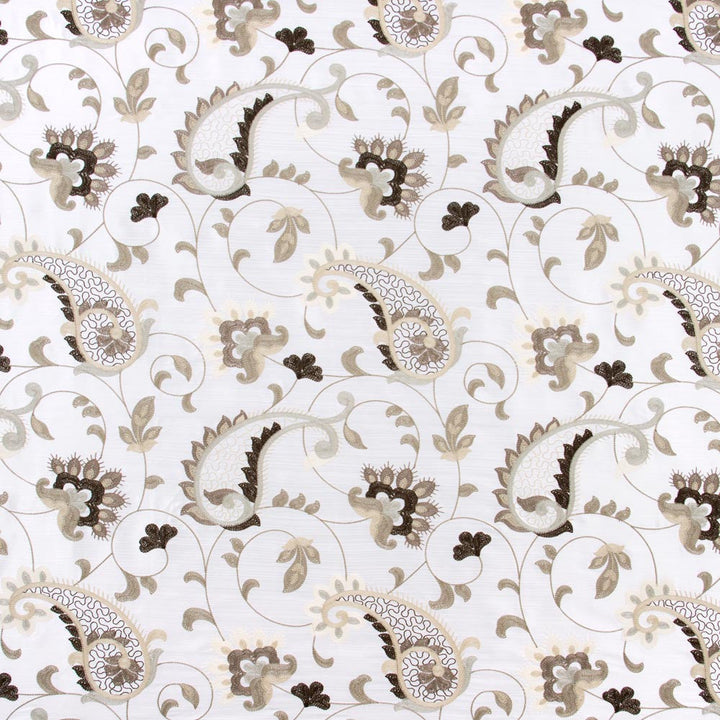 Garden Blooms Pearl by Carole Designer Fabric Onyx & Ivory 100% Polyester India N/A Horizontal: 17 and Vertical: 18 51 - Swanky Fabrics -