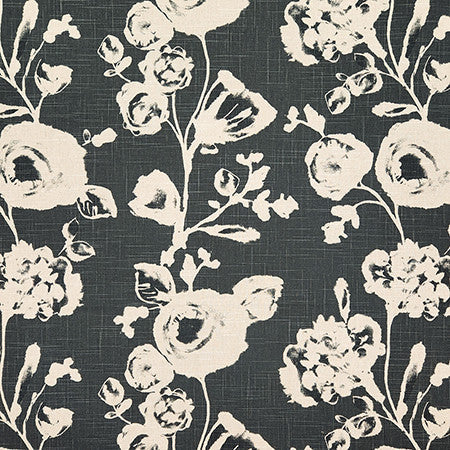 Hillview Black by Carole Designer Fabric Earth & Stone 70% Cotton, 30% Linen China 15,000 WYZENBEEK DOUBLE RUBS 24 1/4" V, 27 3/4" H 54" - Swanky Fabrics -
