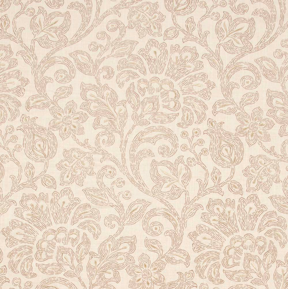 Few Words Linen by Carole Designer Fabric Pink Jade 100% Cotton India N/A Horizontal: 14.5 and Vertical: 24.5 54 - Swanky Fabrics -