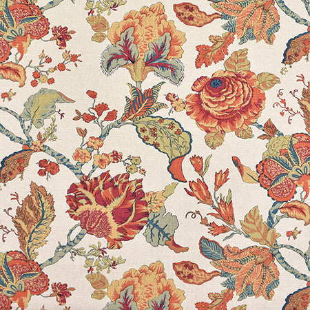 Comfort Zone Mesa by Carole Designer Fabric Harvest 70% Cotton, 30% Linen-Light Latex Backing China 24 5/8" V, 27" H HD 54" - Swanky Fabrics -
