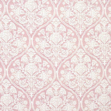 Live Your Life Blush by Carole Designer Fabric Wellington 75% Cotton, 25% Linen-Stain Resistant KOREA 10,000 Wyzenbeek Double Rubs 17 1/2" V, 13 1/4" H HD 54.5" - Swanky Fabrics -