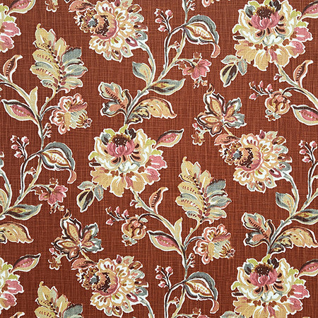 Invitation Only Russet by Carole Designer Fabric Dawn & Dusk 54% Cotton, 26% Recycled Polyester, 20% Polyester China 24 1/4" V, 13 1/2" H HD 54" - Swanky Fabrics -