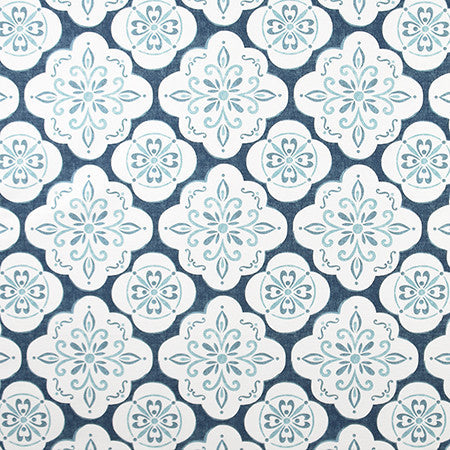 Wonderland Indigo by Carole Designer Fabric Bluebell 100% Cotton Spain 50,000 Wyzenbeek Double Rubs 9" V, 9" H 54" - Swanky Fabrics -