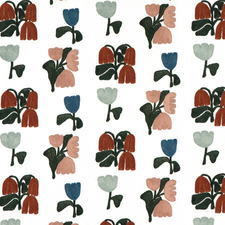 <p>Pembina Clay by Carole Designer Fabric</p><p><strong>Required Minimum Quantity Purchase: 2 yards</strong></p><p>Book: Forget Me Knot</p><p>Content: Base: 100% Cotton Embr: 64.7% Cotton, 35.3% Polyester</p><p>Origin: </p><p>Performance: N/A</p><p>Repeat: 7 5/8" V, 8 1/2" H HD</p><p>Width: 50*"</p>