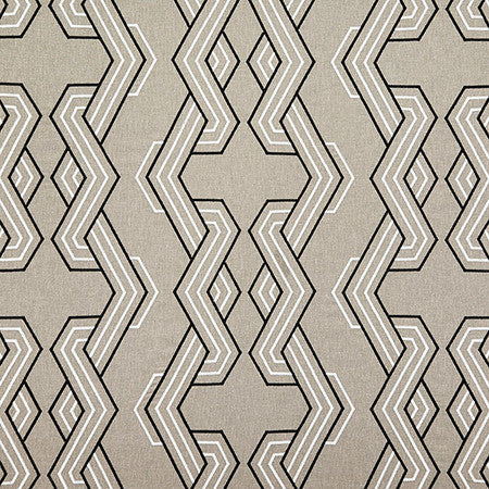 Unique Way Onyx by Carole Designer Fabric Shape Shifter Base: 60% Poly, 30% Cotton, 10% Linen Embr: 100% Spn Poly India 15" V, 12 3/4" H HD 50" - Swanky Fabrics -
