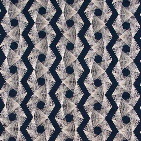 Feel Connected Navy by Carole Designer Fabric Wintermint 100% Cotton India N/A 7 3/4" V, 8 3/4" H 52" - Swanky Fabrics -