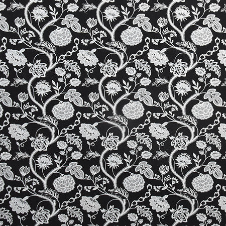 Charming Climb Black by Carole Designer Fabric From The Heart 70% Polyester, 30% Cotton India N/A </p><p>Repeat: 9 1/2" V, 8 1/2" H 51.5" - Swanky Fabrics -