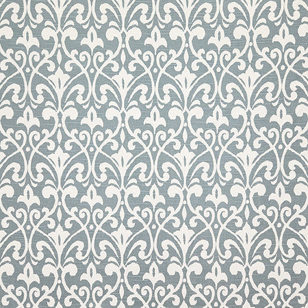 Prince Of Shy Blue by Carole Designer Fabric Dewdrop 100% Cotton Pakistan 30,000 WYZENBEEK DOUBLE RUBS 8 1/2" V, 6 3/4" H 54" - Swanky Fabrics -