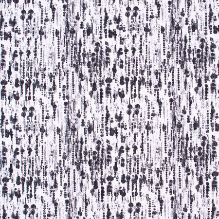 Ink Spots Midnight by Carole Designer Fabric White Smoke 100% Cotton Turkey Passes 27,000 Double Rubs Wyzenbeek 12 1/2" V, 13 1/2" H 54" - Swanky Fabrics -