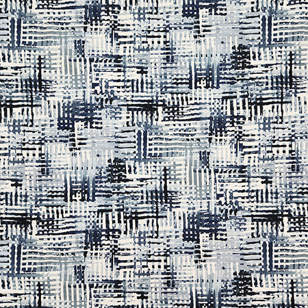 Caught Up Indigo by Carole Designer Fabric Dawn & Dusk 59% Cotton, 26% Recycled Polyester, 15% Polyester China 24 1/2" V, 13 1/2" H HD 54" - Swanky Fabrics -