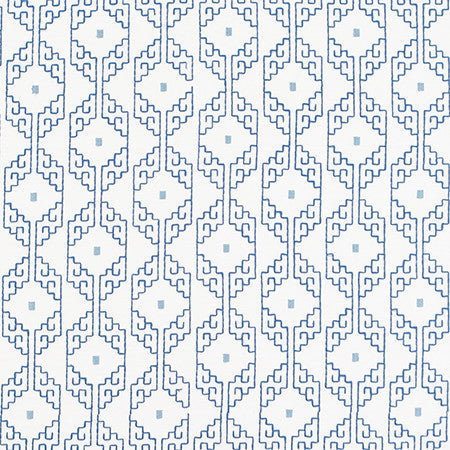 Our Corner Ocean by Carole Designer Fabric Bluebell 75% Cotton, 25% Spun Polyester India N/A 5" V, 5 3/4" H 52" - Swanky Fabrics -