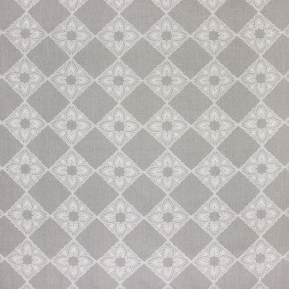 Kiss & Tell Silver by Carole Designer Fabric Looking Glass 82% Polyester, 18% Linen CHINA </p><p>Repeat: 5 3/4" V, 5 3/4" H 53" - Swanky Fabrics -