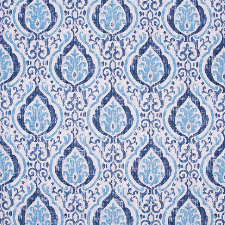 Be Brave Sapphire by Carole Designer Fabric Bluebird 100% Cotton- Soil Repellent China Passes 27,000 Double Rubs Wyzenbeek Horizontal: 13.5 and Vertical: 18 56 - Swanky Fabrics -