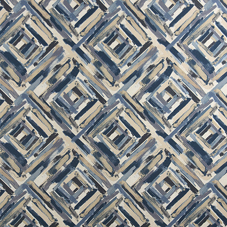 Paint Strokes Aegean by Carole Designer Fabric Muse 100% Polyester China 30,000 Wyzenbeek Double Rubs 13 1/8" V, 13 1/2" H 55" - Swanky Fabrics -
