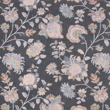 Favorite Pastime Graphite by Carole Designer Fabric Ash Oak 55% Linen, 45% Rayon-SSR China 25 1/4" V, 27" H 54" - Swanky Fabrics -