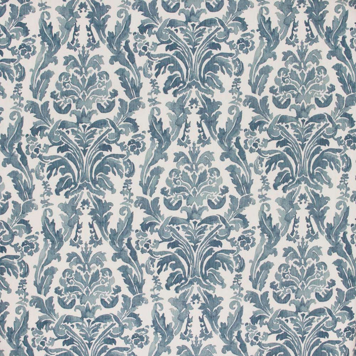 Heir Apparent Blue Ridge by Carole Designer Fabric French Navy 85% Cotton, 15% Linen Printed In USA Passes 24,000 Double Rubs Wyzenbeek Horizontal: 135 and Vertical: 2525 54 - Swanky Fabrics -