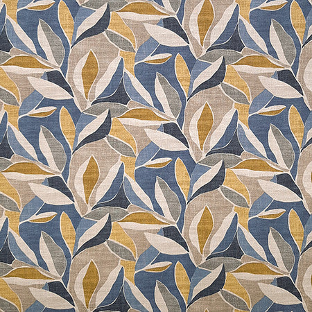 Let Them Fall Sapphire by Carole Designer Fabric Dawn & Dusk 100% Cotton Pakistan 12 1/2" V, 13 1/2" H HD 54.5" - Swanky Fabrics -