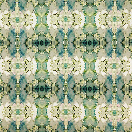 Let You Know Juniper by Carole Designer Fabric Evergreen 100% Cotton India 10,000 WYZENBEEK DOUBLE RUBS 13 1/2" V, 13 1/2" H 54" - Swanky Fabrics -