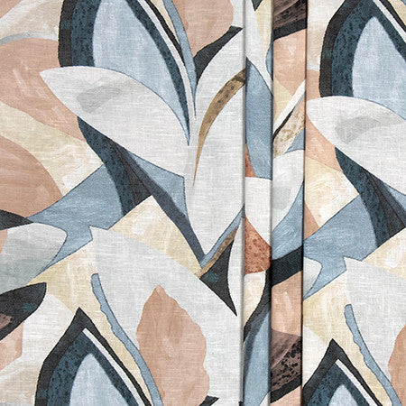 Flickering Light Ocean by Carole Designer Fabric Sheer Impressions 100% Recycled Fr Polyester N/A 31 1/2" V, 21 5/8" H 119" - Swanky Fabrics -