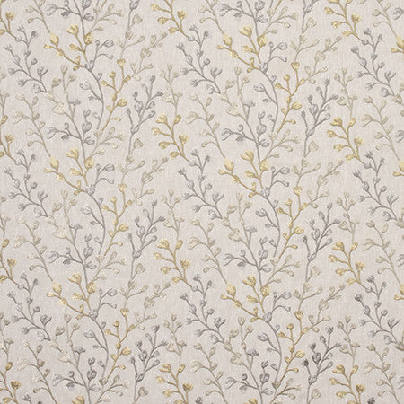 Promise You Thunder by Carole Designer Fabric Wallflower Base: 72% Poly, 28% Cotton. Embr 100% Poly INDIA 30,000 Wyzenbeek Double Rubs 9 1/4" V, 13 1/2" H 53.5" - Swanky Fabrics -