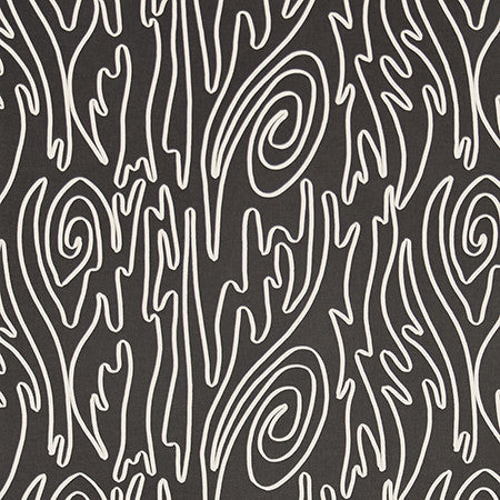 Twist About Chalkboard by Carole Designer Fabric Muse 65% Cotton, 35% Recycled Polyester India 18 1/4" V, 25 1/2" H 51" - Swanky Fabrics -