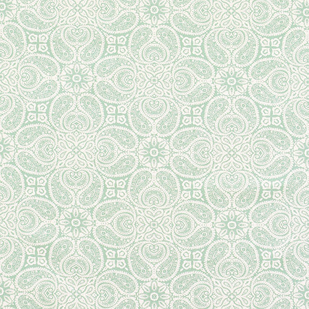 Paisley Connections Spa by Carole Designer Fabric Jade 100% Cotton-Soil Repellent Pakistan 12 1/2" V, 13 1/2" H HD 56.5" - Swanky Fabrics -