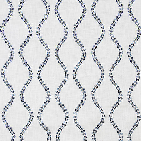 Garden Market Oceana by Carole Designer Fabric English Garden Base: 100% Cotton Embr: 100% Viscose N/A 7 7/8" V, 6 1/4" H 52*" - Swanky Fabrics -