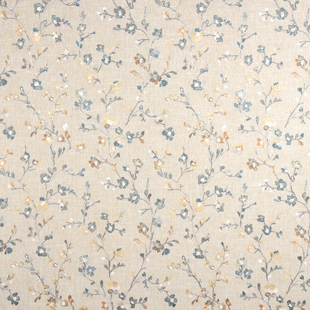 Flower Trail Lagoon by Carole Designer Fabric From The Heart 58% Cotton, 42% Polyester India 6,000 Wyzenbeek Double Rubs </p><p>Repeat: 18 1/2" V, 17 1/2" H 52.25" - Swanky Fabrics -