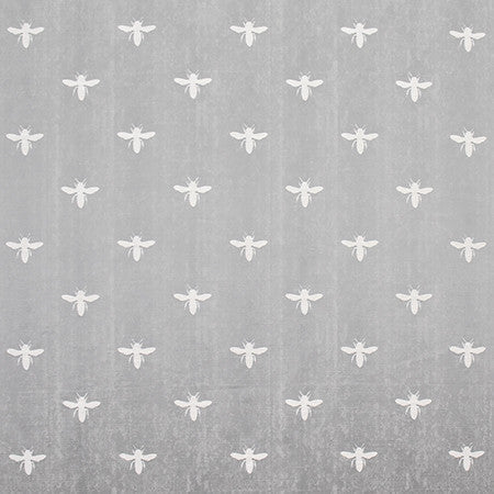 Buzz Buzz Silver by Carole Designer Fabric Wellington 74% Cotton, 26% Polyester INDIA N/A 13 1/8" V, 6 7/8" H 54.38" - Swanky Fabrics -