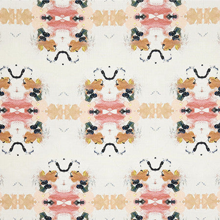 Just Friends Salmon by Carole Designer Fabric Dawn & Dusk 100% Cotton India 10,000 WYZENBEEK DOUBLE RUBS 27" V, 6 1/4" H HD 54" - Swanky Fabrics -