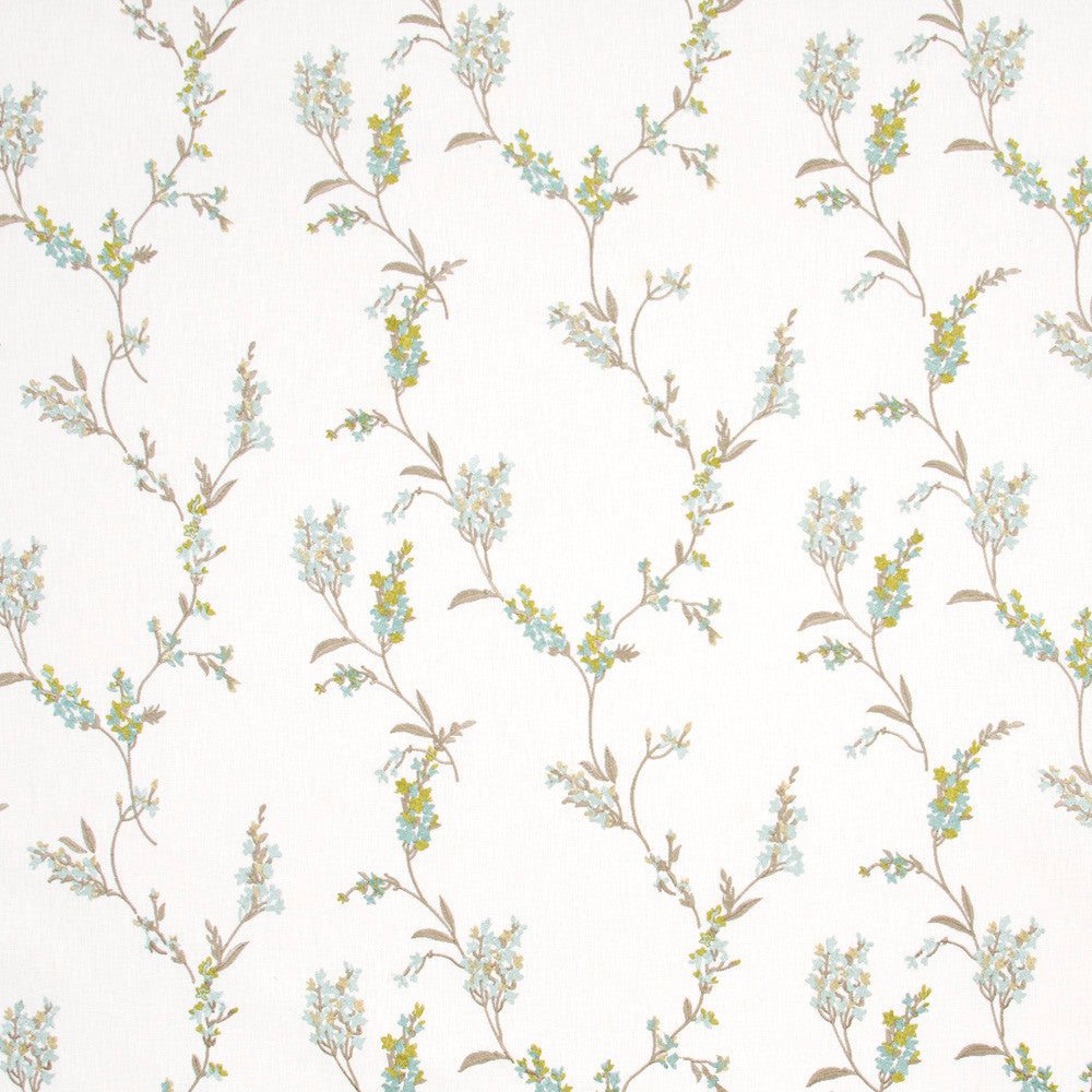 Think Of Me Spring by Carole Designer Fabric Blue Forest 50% Polyester, 50% Cotton India N/A Horizontal: 16375 and Vertical: 15375 5075 - Swanky Fabrics -
