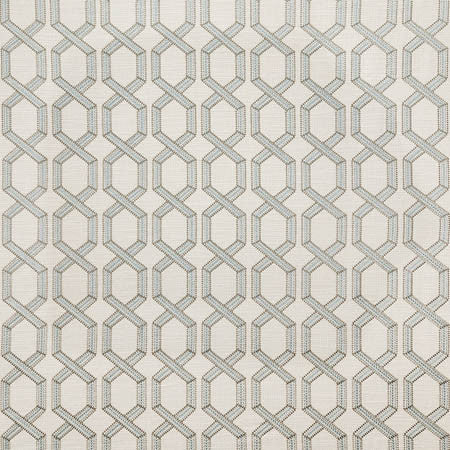Next To Me Mint by Carole Designer Fabric Dewdrop Base: 97% Polyester, 3% Linen. Embr: 100% Polyester India 30,000 WYZENBEEK DOUBLE RUBS 4 1/2" V, 4 1/4" H 52" - Swanky Fabrics -