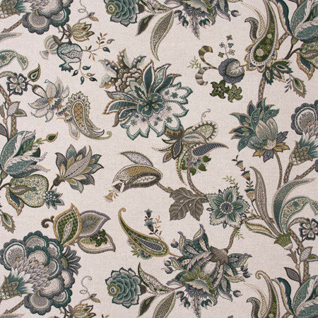 Cold Morning Haze by Carole Designer Fabric Lemongrass 90% Cotton, 5% Rayon, 5% Linen-SSR Printed & Finished in USA 27" V, 27" H HD 54" - Swanky Fabrics -