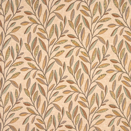 Role To Play Autumn by Carole Designer Fabric Serene Green Base: 52% Cotton, 48% Polyester Embr: 60% Viscose, 28% Cotton, 12% Polyester 51,000 Wyzenbeek Double Rubs 9 1/2" V, 17 1/4" H 52" - Swanky Fabrics -