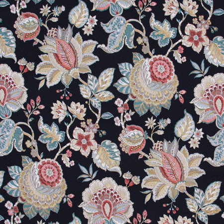 Any Tradition Jet by Carole Designer Fabric Azalea 100% Cotton Spain Passes 30,000 Double Rubs Wyzenbeek </p><p>Repeat: 27" V, 27" H 54" - Swanky Fabrics -