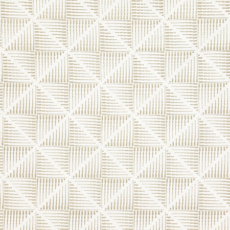 Jagged Edges Flax by Carole Designer Fabric Earth & Stone Base: 52% Polyester, 48% Cotton, Embr: 100% Spun Polyester India 51,000 WYZENBEEK DOUBLE RUBS 6 1/4" V, 6 1/4" H 52" - Swanky Fabrics -