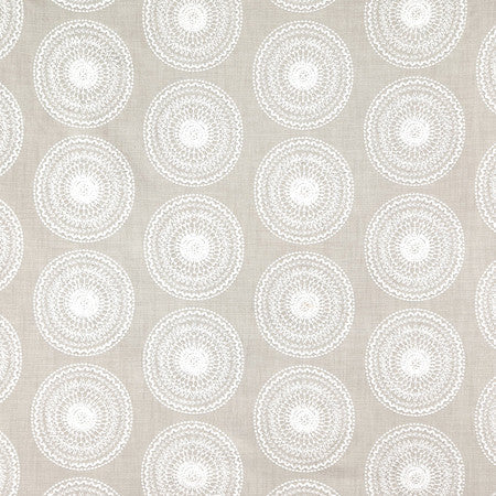 Abroad Silver by Carole Designer Fabric Oasis Base: 75% Cotton,25% Polyester Embr: 50% Cotton, 50% Viscose India 9 1/2" V, 9" H HD 53" - Swanky Fabrics -