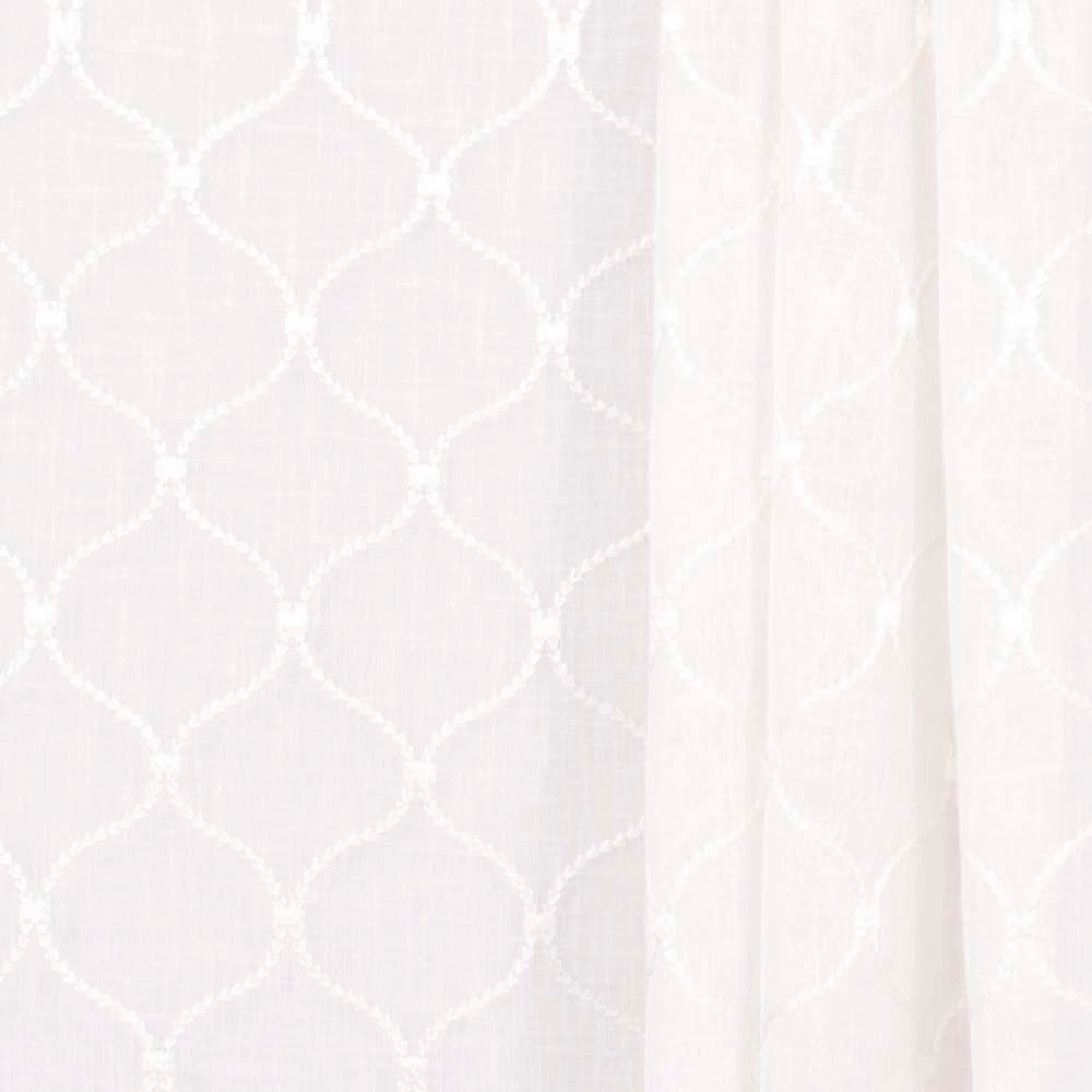 Rollover Ivory by Carole Designer Fabric Sheer Intrigue 100% Polyester India N/A Horizontal: 4 and Vertical: 4.375 51 - Swanky Fabrics -