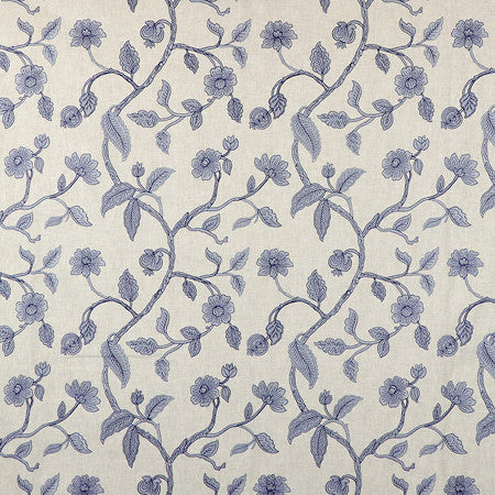 New Start Indigo by Carole Designer Fabric Blue Crush Base:50% Polyester, 50% Cotton Embr:56% Polyester, 39% Cotton, 5% Viscose India 15" V, 12 1/2" H 50"" - Swanky Fabrics -