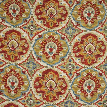 Culture Harvest by Carole Designer Fabric Golden Sunrise,Red Sea 67% Viscose, 33% Linen Spain Passes 15,000 Double Rubs Wyzenbeek </p><p>Repeat: 27" V, 27" H 54" - Swanky Fabrics -
