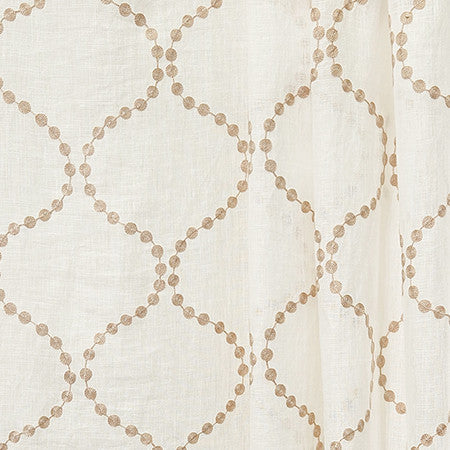 Coffee Run Tumbleweed by Carole Designer Fabric Perfect Balance Base: 100% Linen. Embr: 100% Viscose India 8" V, 6 7/8" H 52" - Swanky Fabrics -